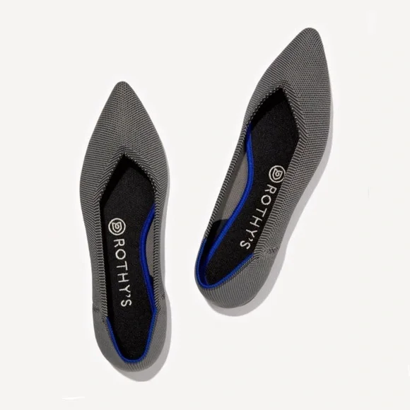 Rothy's The Point Cloud Grey 8.5 Womens Flats Retired Color - Picture 1 of 13